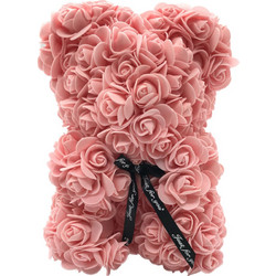 Rose Bear Salmon Artificial Rose Bear (B403)