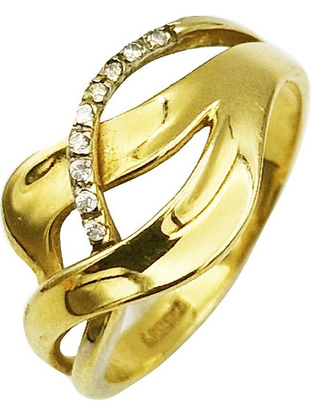 Δαχτυλίδι Χρυσό K14 πλεκτό με zircons