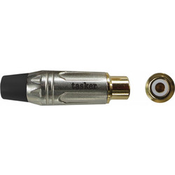 TASKER SP49GRCAF N Θηλυκό Βύσμα RCA με Επιχρυσωμένες Επαφές, Μαύρο