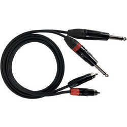 ZZiPP DZZJ120 Καλώδιο Αντάπτορας με 2x RCA Αρσενικό σε 2x Jack 6.3mm, 1.2m