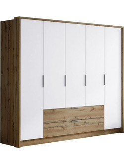 PoliHome Πεντάφυλλη Ντουλάπα Ρούχων Vienna Λευκή 255x65x217cm 162446039