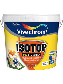 Vivechrom Isotop PU Hybrid Ελαστομερές Επαλειφόμενο Υβριδικό Μονωτικό Στεγανωτικό Ταράτσας Λευκό 10lt