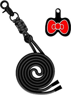 ObaStyle Κορδόνι Λαιμού με Emoji Φιόγκο - Μαύρο