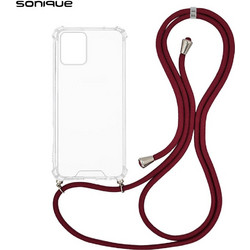 Sonique Armor Clear Θήκη Σιλικόνης με Κορδόνι Μπορντό (Motorola Moto G73 5G)