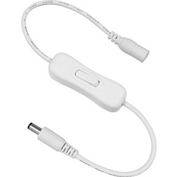 GLOBOSTAR(R) STRIPDC 73301 Ταχυσύνδεσμος DC Jack 5.5x2.1mm Θηλυκός σε Αρσενικό με Διακόπτη On/Off IP20 - Λευκό - Μ35 x Π1.9 x Υ1.5cm