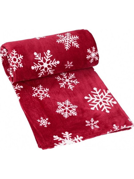 Xριστουγεννιάτικη κουβέρτα fleece, κόκκινη μονή 150x200εκ