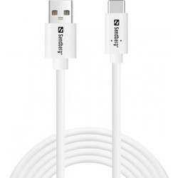 Καλώδιο Φόρτισης & Σύνδεσης SANDBERG (336-14) USB-A σε USB-C - USB 2.0 - 2m - Λευκό 336-14