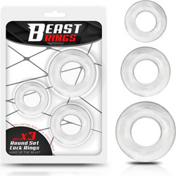 IntoYou Beast Rings Set of Cock Flexible Σετ Ελαστικά Δαχτυλίδια Πέους Σιλικόνης Διαφανή 3τμχ