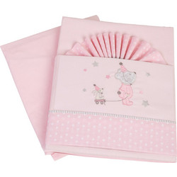Kipper Flamingo Friends Σετ Βρεφικά Σεντόνια Κούνιας Βαμβακερά 120x180 Pink