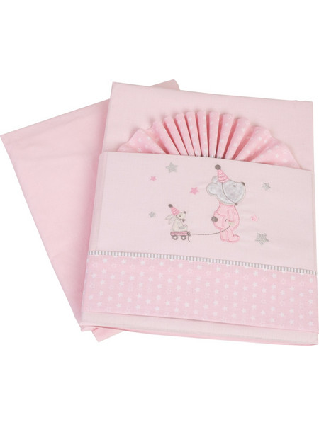 Kipper Flamingo Friends Σετ Βρεφικά Σεντόνια Κούνιας Βαμβακερά 120x180 Pink