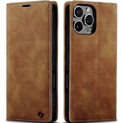 Θήκη Apple iPhone 16 Pro - Spacecase Wallet Πορτοφόλι - Light Brown (5905719111427)