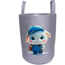 Καλάθι Αποθήκευσης (Φ50x45) Dimcol Cap Bunny 38 Γκρι