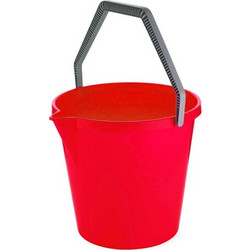 Πλαστικός Κουβάς Με Στόμιο Κόκκινος 10Lt O27x25cm