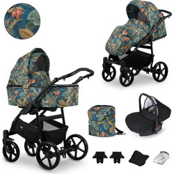 Kunert Mata Καρότσι Μωρού 3 σε 1 Jungle Black Frame