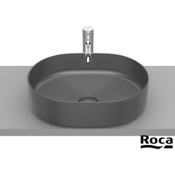Roca Inspira Round Επικαθήμενος Νιπτήρας Μπάνιου Οβάλ Πορσελάνης 50x37cm Μαύρος A327520640