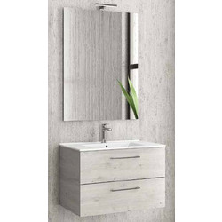 Karag New Elsa 75 Σετ Έπιπλο Μπάνιου με Νιπτήρα & Καθρέπτη Ice Oak