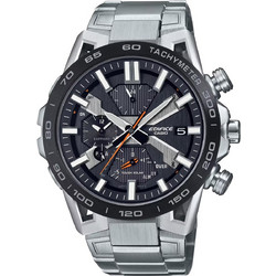 Casio Edifice Ανδρικό Ρολόι Χρονογράφος Solar με Ασημί Μεταλλικό Μπρασελέ EQB-2000DB-1AER