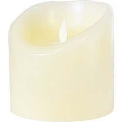 GLOBOSTAR FIREFLAME 79541 Διακοσμητικό Κερί Παραφίνης με Εφέ Κινούμενης Φλόγας & IR Ασύρματο Χειριστήριο LED 0.5W 25lm 180 DC 3V με 2xAA Μπαταρίες IP20 Θερμό Λευκό 2700K Dimmable - Μπεζ - Μ10 x Π10 x
