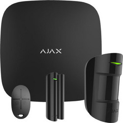 Ajax StarterKit Black Ασύρματο Σύστημα Συναγερμού με 1 Ανιχνευτή Κίνησης, 1 Αισθητήρα Πόρτας, 1 Σειρήνα, 1 Τηλεχειριστήριο, Κέντρο (GSM / Ενσύρματο)