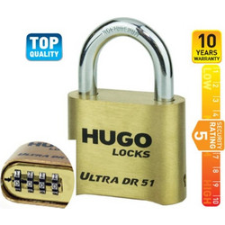 HUGO LOCKS DR51 ΕΝΙΣΧΥΜΕΝΟ ΛΟΥΚΕΤΟ ΟΡΕΙΧΑΛΚΙΝΟ ΜΕ ΣΥΝΔΥΑΣΜΟ 51mm