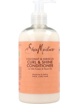 Shea Moisture Coconut & Hibiscus Curl & Shine Σαμπουάν & Conditioner για Προστασία Χρώματος για Σγουρά Μαλλιά 384ml