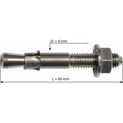Raumer Ανοξείδωτο Βίσμα Μονής Εκτόνωσης Hang Fix M8C M8x60mm