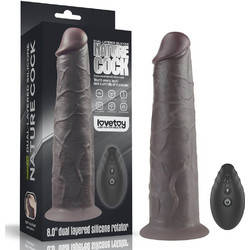 Lovetoy Dual Laye Ρεαλιστικός Δονητής για Ζευγάρια με Τηλεχειριστήριο red 8 Καφέ