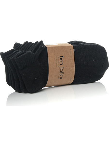 BEN TAILOR ΚΑΛΤΣΕΣ UNISEX ΒΑΜΒΑΚΕΡΕΣ 3ΤΜΧ - ΜΑΥΡΟ