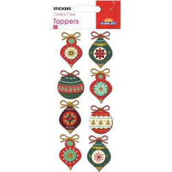 Αυτοκόλλητα χριστουγεννιάτικα Global Gift Christmas στολίδια 8 τεμάχια (510080)