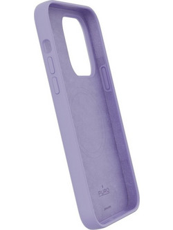 Puro 'ICON MAG' liquid silicon case with integrated magnets for iPhone 14 Pro, lavender