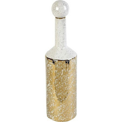 Διακοσμητική Μποτίλια VOS203 Φ11x31cm Gold-White Espiel Κεραμικό