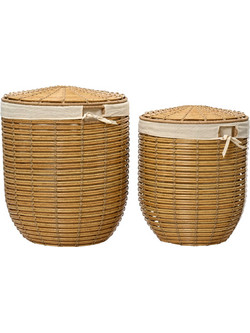 Set2 Καλάθια για Άπλυτα Natural 48x59 & 42x52cm