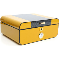 SAVINELLI YELLOW LACQUERED HUMIDOR IN CARBON FIBER (COHIBA) S61201L ΥΓΡΑΝΤΗΡΑΣ ΓΙΑ ΠΟΥΡΑ