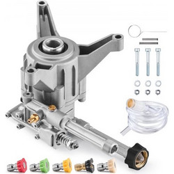 Αντλία VEVOR Pressure Washer Pumps, 22mm(7/8") Άξονας κάθετος, 214 bar (3100 PSI) 9,5 L/min (2,5GPM) Ανταλλακτικό κιτ αντλιών ηλεκτρικού πλυσίματος με 5 ακροφύσια, Συμβατό με Briggs & Stratton, Genera