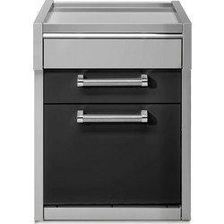 Μονάδα πάγκου 70cm με δύο συρτάρια μαύρα & ένα inox SWING G7C-P-AN Steel