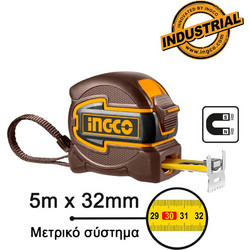 Ingco Μετροταινία με Μαγνήτη (5m x 32mm) - HSMT80532M
