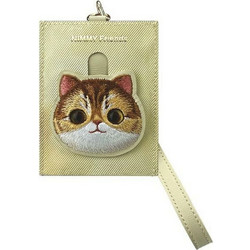 Nimmy card wallet BIG EYED PET 2.0 Cat khaki