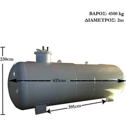 ΔΕΞΑΜΕΝΗ ΥΓΡΑΕΡΙΟΥ 18000 ΛΙΤΡΑ ΟΡΙΖΟΝΤΙΑ AUTOGAS