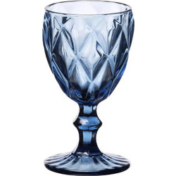 Cryspo Trio Σετ Ποτήρια Κρασιού Γυάλινα Κολωνάτα Kare Blue 220ml 6τμχ 52.701.54