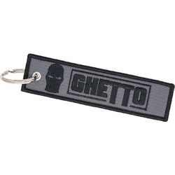 Ghetto Logo Keychain Black/Gray Color | Embroidered Street Keyring