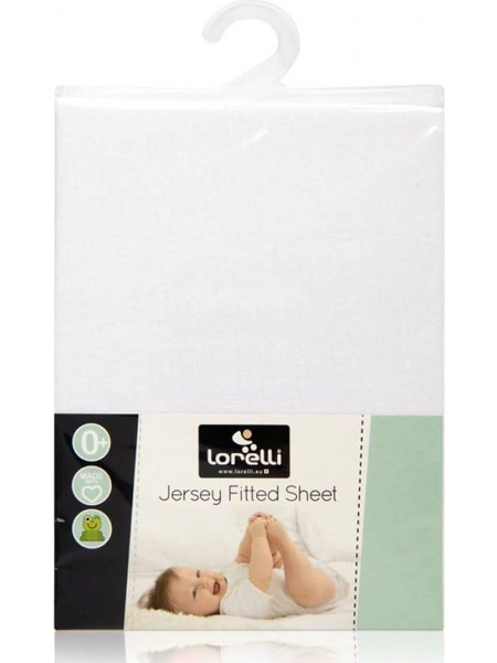 Lorelli Bertoni Jersey Βρεφικό Σεντόνι Κούνιας με Λάστιχο 60x120 White
