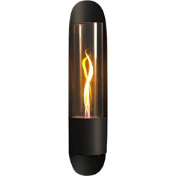 Cycloflame μεταλλικό επιτοίχιο τζάκι σε μαύρη απόχρωση με εστία φωτιάς 17x18x81 εκ