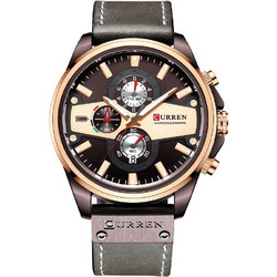 Curren Ανδρικό Ρολόι με Γκρι Δερμάτινο Λουράκι 8394 Grey