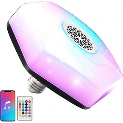 Έξυπνη Λάμπα LED RGBW E27 με Bluetooth Ηχείο & Τηλεχειριστήριο - 13 Χρώματα