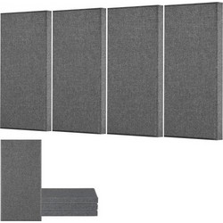 VEVOR 4 ΤΕΜ Ακουστικά πάνελ, 2 ιντσών πάχους 23,6 x 11,8 ιντσών Ηχοαπορροφητικά πάνελ από υαλοβάμβακα, αυτοκόλλητες ηχομονωτικές σανίδες τοίχου, για στούντιο, γραφείο, οικιακό κινηματογράφο, αίθουσα σ