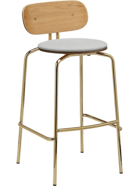 Σκαμπό Μπαρ Curious 5918-1C719-03 49.5x52x98.7cm Brass Sterling
