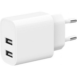Gembird TA-UC-2A12-01 Φορτιστής χωρίς Καλώδιο με 2 Θύρες USB-A 12W White