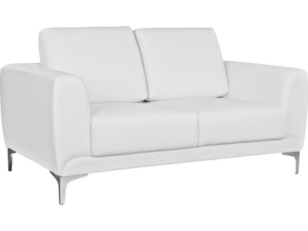 HomeMarkt Kenzie Διθέσιος Καναπές από Δερματίνη Λευκός 142x81x81cm HM3121.22