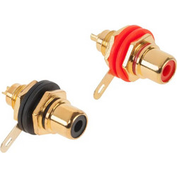 DM-0081Z . Connectors RCA σασί HQ ζεύγος μαύρο-κόκκινο Cabletech