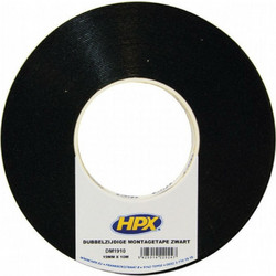 HPX Mounting Αυτοκόλλητη Αφρώδης Ταινία Διπλής Όψης Μαύρη 19mmx10m